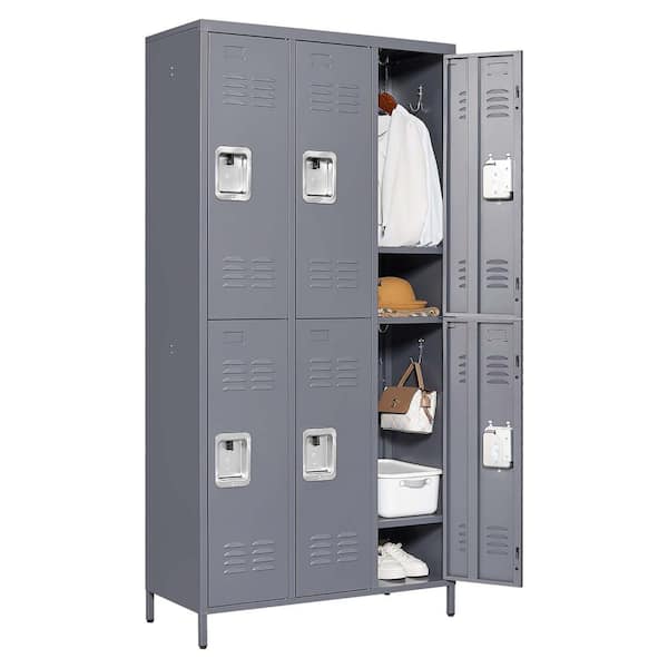 Tidoin 4-Tier 71.97 in. H Steel Storage Cabinet Locker with 6 