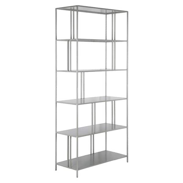 Meyer&Cross Cortland 76 in. Silver 5-Shelf Standard Bookcase
