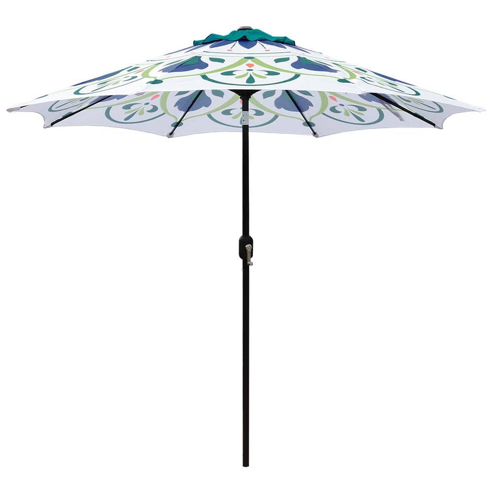Maypex 9 ft. Steel Market Crank and Tilt Pattern Patio
