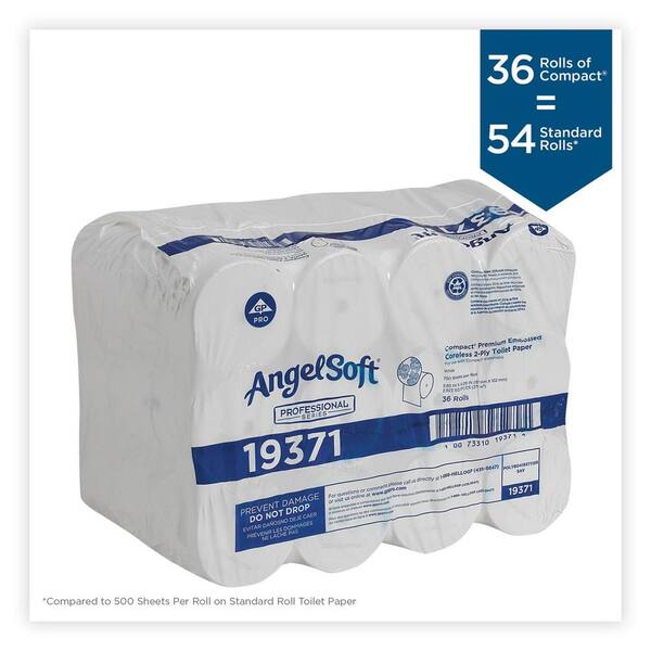 Compact Coreless Bath Tissue, Septic Safe, 2-Ply, White, 750 Sheets/Roll, 36/Carton Compact Coreless Bath Tissue, Septic Safe, 2-Ply, White, 750 Sheets/Roll, 36/Carton