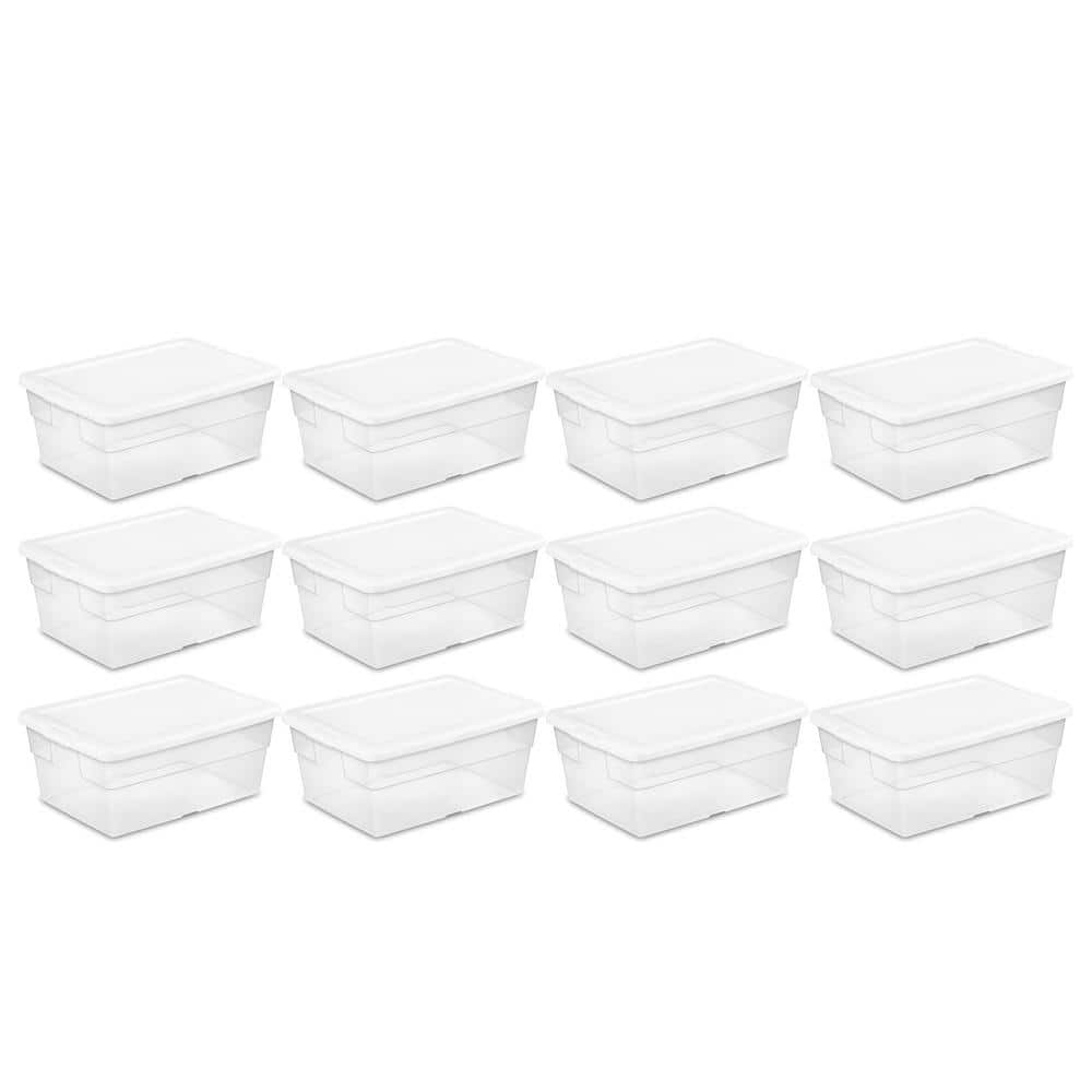 Sterilite 16 Qt. Plastic Storage Box Containers in Clear (12-Pack) 12 X ...