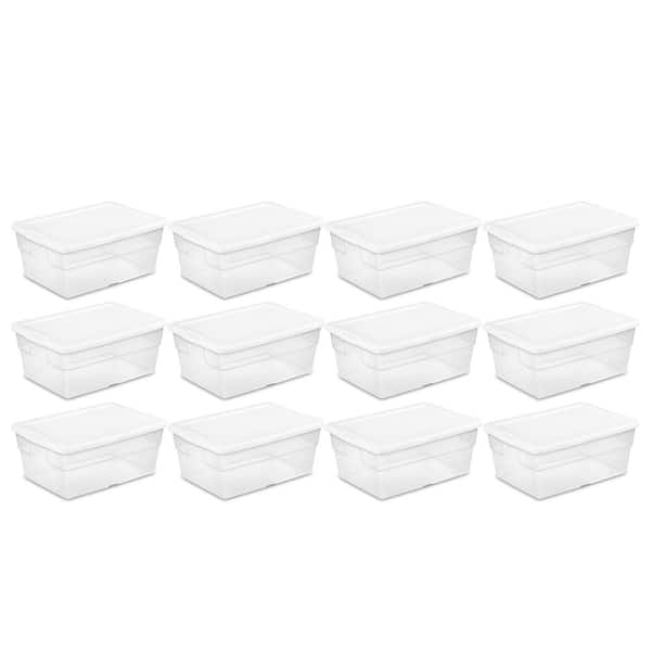 Sterilite 16 Qt. Plastic Storage Box Containers in Clear (12-Pack)