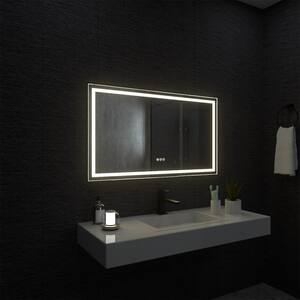 42 in. W x 24 in. H Rectangular Frameless LED Wall Bathroom Vanity Mirror