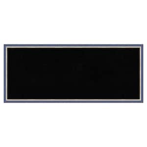 Theo Blue Narrow Wood Framed Black Corkboard 31 in. x 13 in. Bulletine Board Memo Board