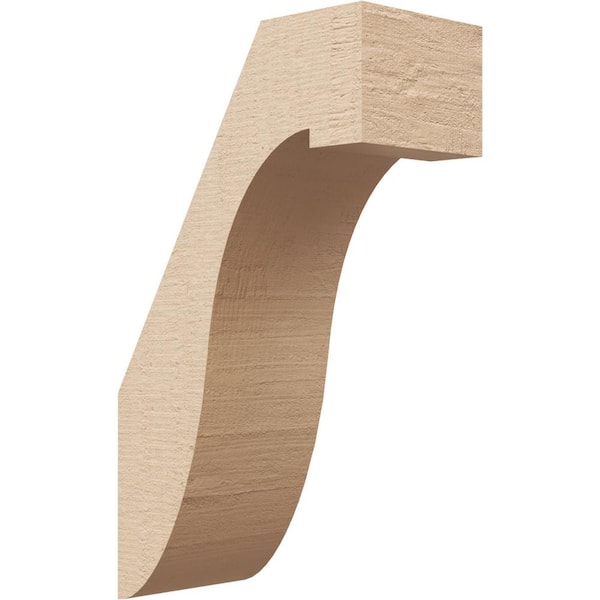 Ekena Millwork 3 in. x 10 in. x 6 in. Del Monte Rough Cedar Woodgrain Timberthane Polyurethane Knee Brace, Primed