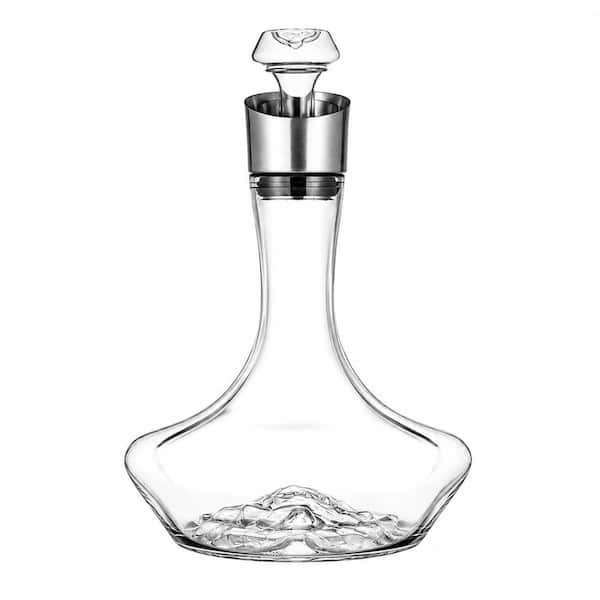 Hand-Blown Lead-Free Crystal Wine Decanter Set with Aerator Filter, Drying Stand and Cleaning Beads 1400ML