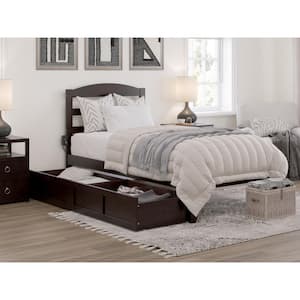 Warren, Solid Wood Platform Bed with Storage Drawers (Set of 2), Twin, Espresso