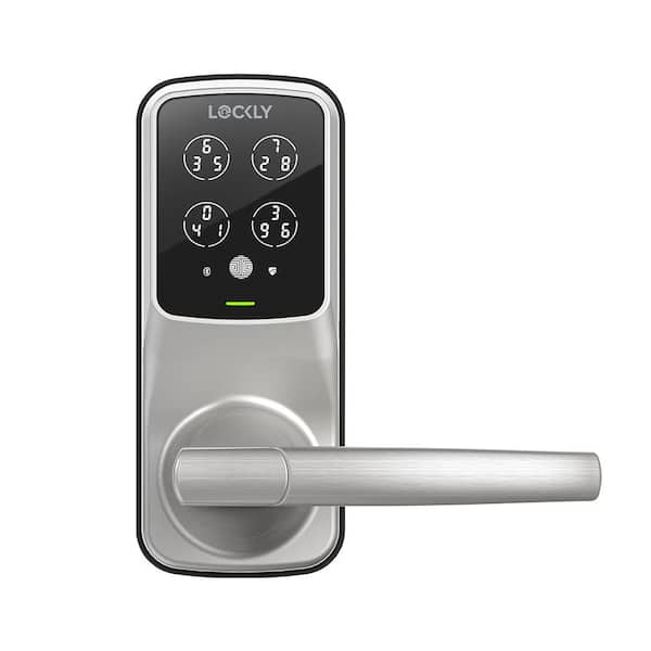 Lockly Model-S Satin Nickel Latch Smart Lock with Hack-proof Touchscreen Keypad, Temporary Access, Free App, Alexa/Hey Google