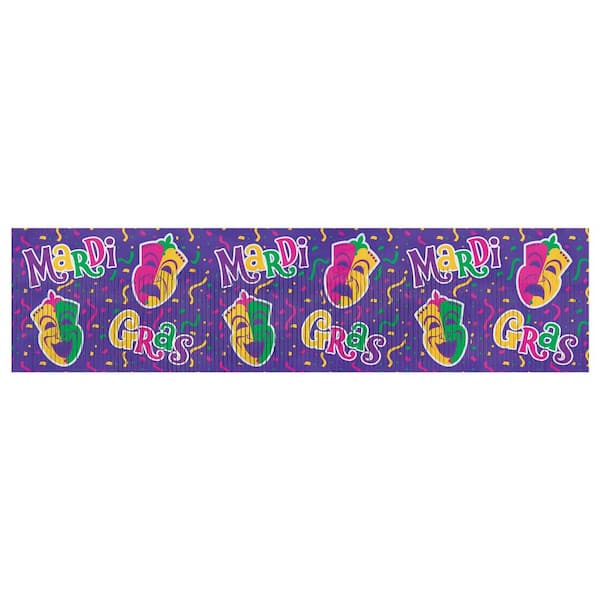 12 in. Mardi Gras Foil Fringe Banner (3-Pack)