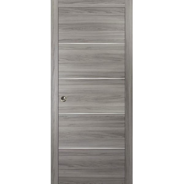 Sartodoors Planum 0020 30 In. X 96 In. Flush Grey Oak Finished ...