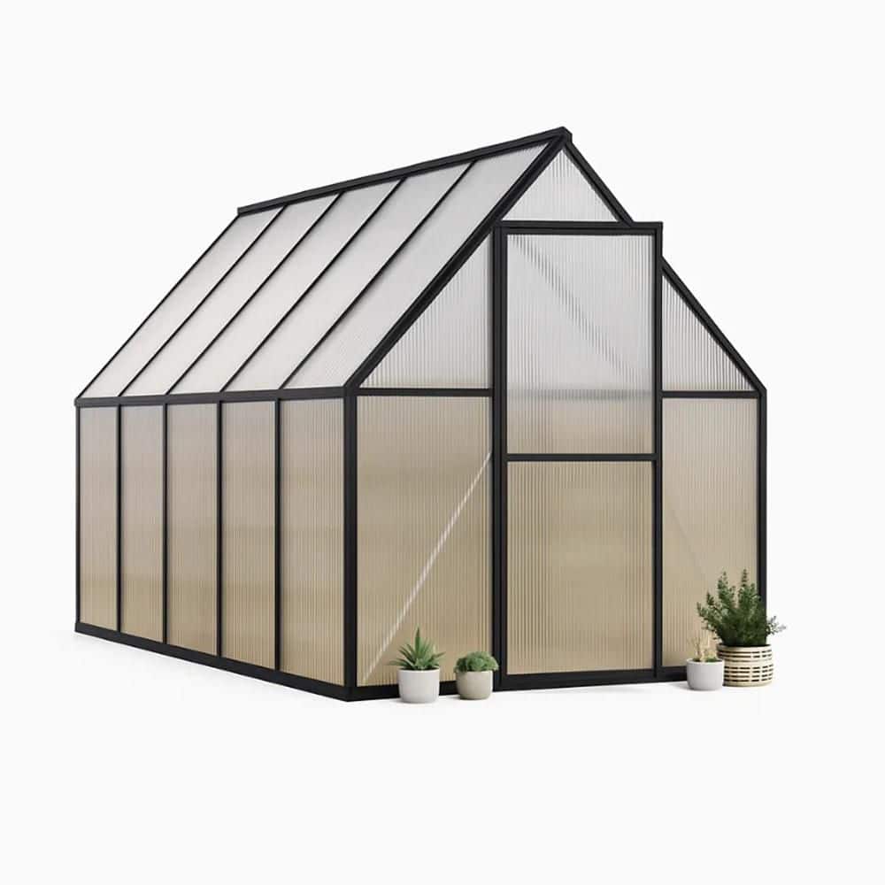 6 ft. x 11 ft. Aluminum-Framed Polycarbonate Greenhouse, Heavy Duty Greenhouse With Quick Setup Structure and Roof Vent price history on PriceWatchPro