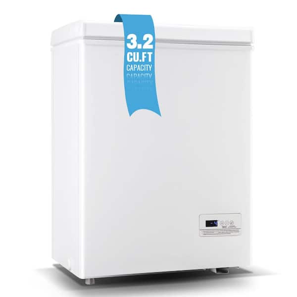 HOMLUX 3.5 cu.ft Manual Defrost Mini Upright Freezer in White with