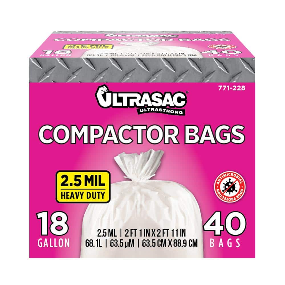 18 Gal. White Kitchen and Compactor Drawstring Bags (30-Count)