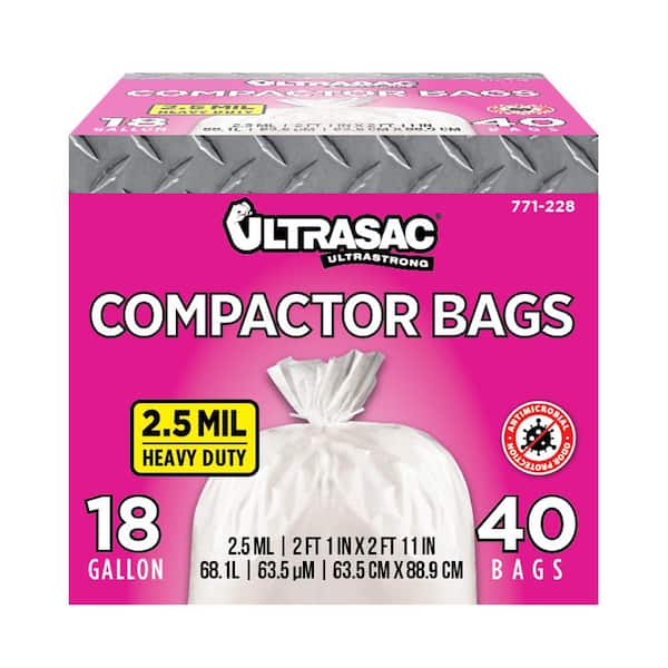 Ultrasac - Extra Heavy Duty Contractor Bags, 42 Gallon, 3 Mil, 32 X 47,  Black, 50 Count 