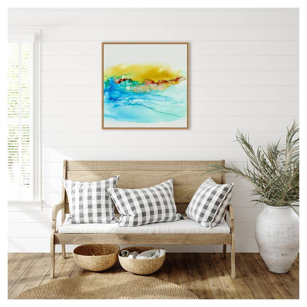 Sky Alive Abstract Canvas Print with Sylvie Maple Frame