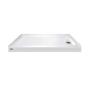 PRIMO 60 in. L x 30 in. W Alcove Shower Base with Right Drain in White
