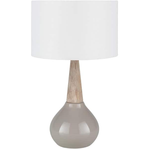 Livabliss Kent 19 in. Gray Indoor Table Lamp