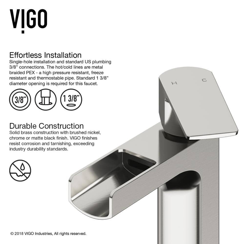 Ileana Modern 6 3/4" Black Nickel Single Hole Bathroom Faucet