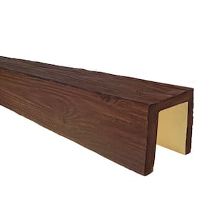 6 in. x 6 in. x 15.5 ft. Walnut Classic Raised Faux Wood Beam