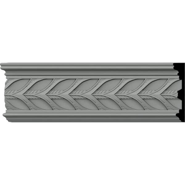 Ekena Millwork SAMPLE - 5/8 in. x 12 in. x 3-1/8 in. Polyurethane Monique Pierced Panel Moulding with Backplate
