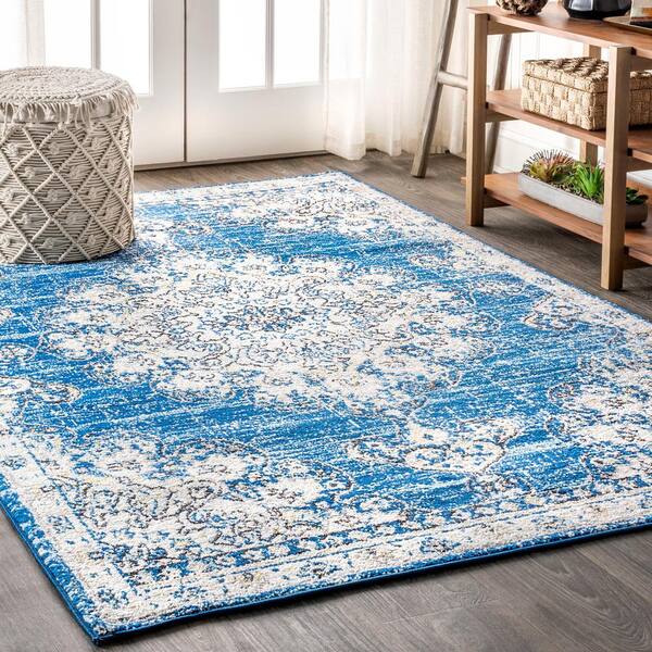 JONATHAN Y Bohemian Flair Boho Vintage Medallion Blue/Cream 8 ft. x 10 ...