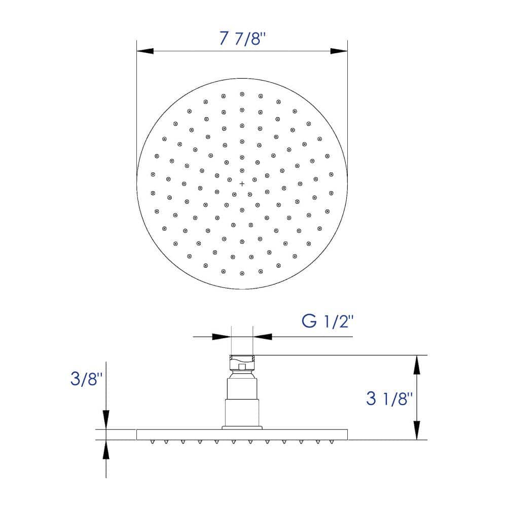 Polished Chrome 8" Round LED Rain Shower Head