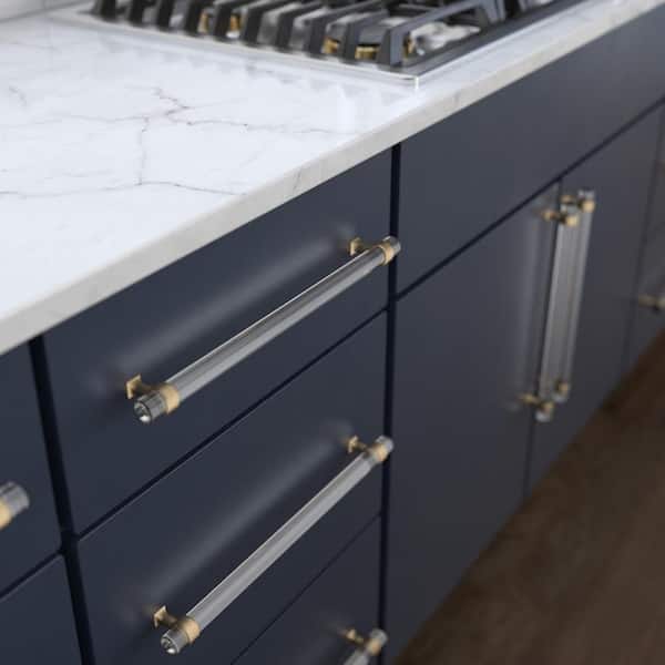 Acrylic Bar 12 in. (305 mm) Modern Champagne Bronze and Clear Cabinet Drawer Pull