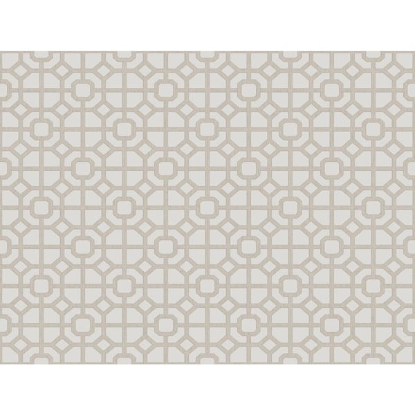 Unbranded Spring Blossom Collection Geometric Lattice Beige Matte Finish Non-Pasted Non-Woven Paper Wallpaper Roll