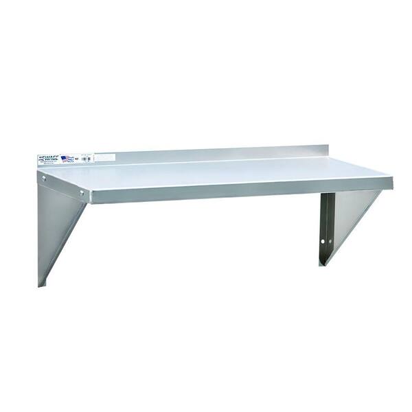 New Age Industrial 12 in. D x 48 in. L 18-Gauge Aluminum Solid Wall Shelf