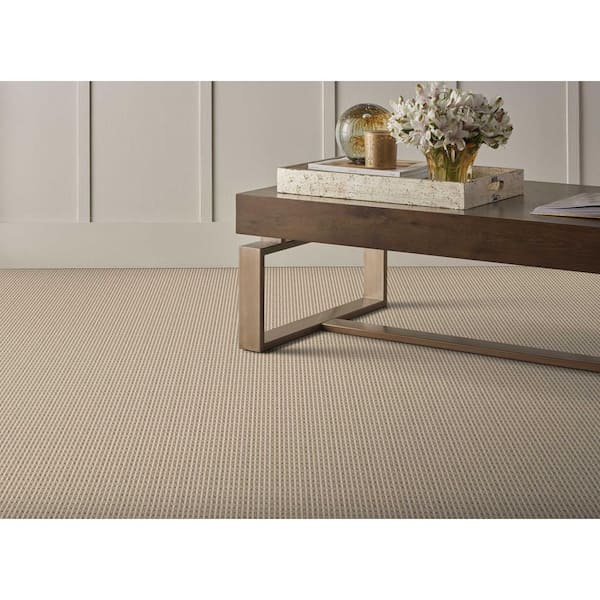 Shenadoah Stripe - Plains/Ivory - Brown 12 ft. 24 oz. Wool Loop Installed Carpet