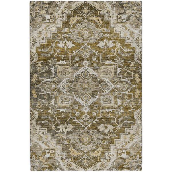 Dream Shag Premium Machine Washable Abstract ADS774 Brown 10 ft. x 14 ft. Area Rug