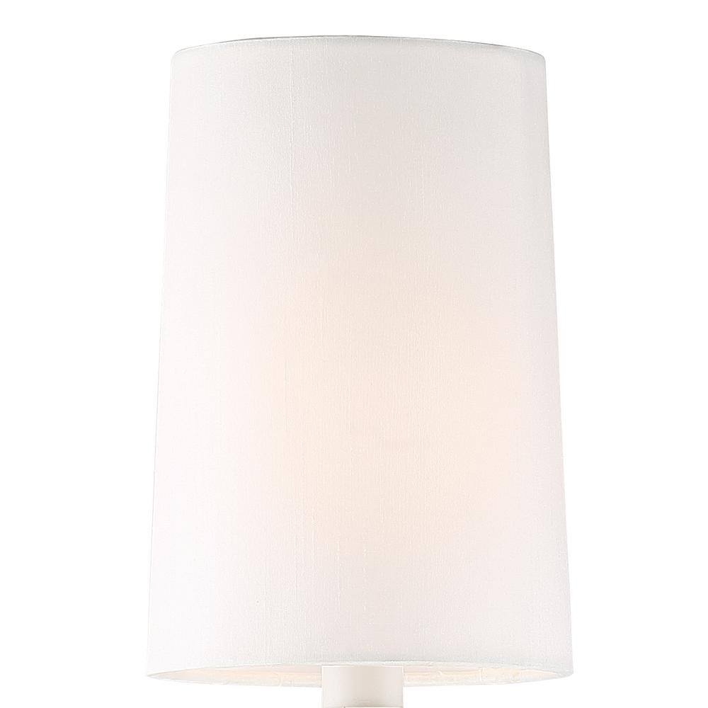 Sylvan Black Forged 2-Light Sconce with White Silk Shade