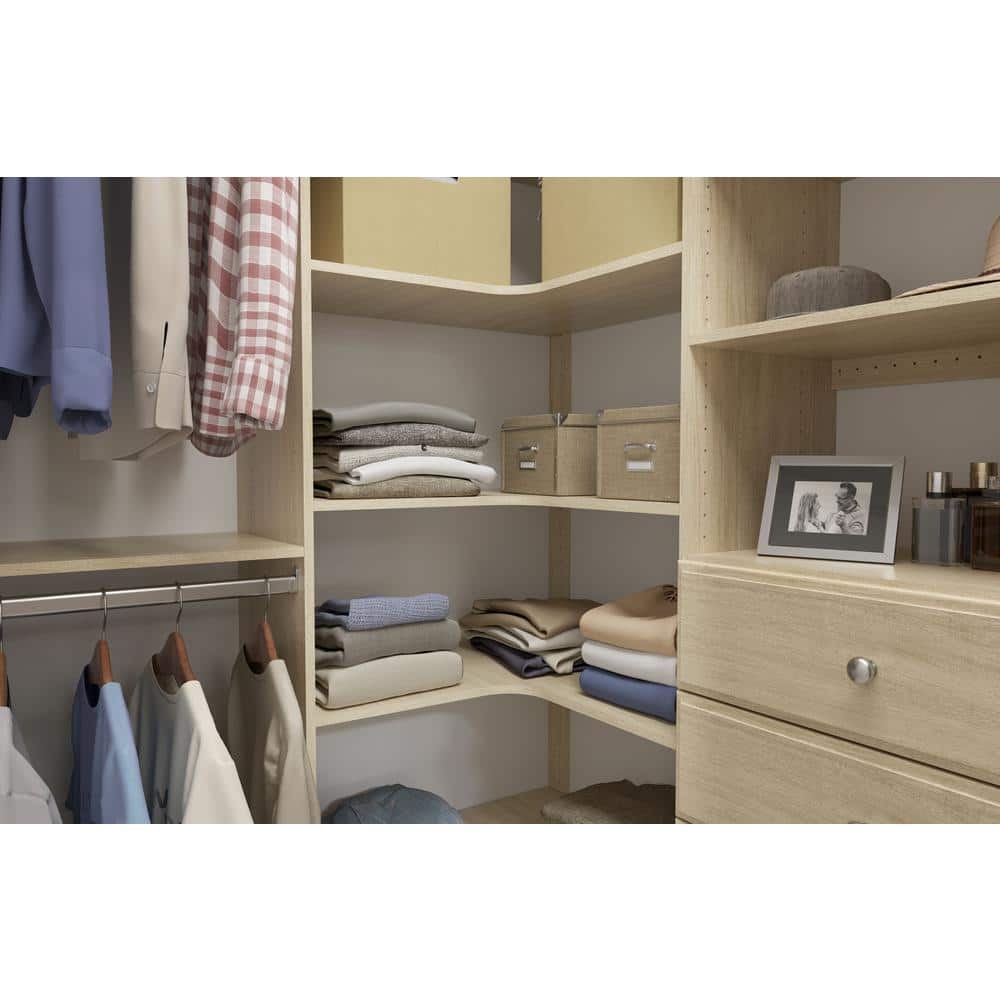 Harvest Blonde Corner Closet Kit with Drawers and Shelves