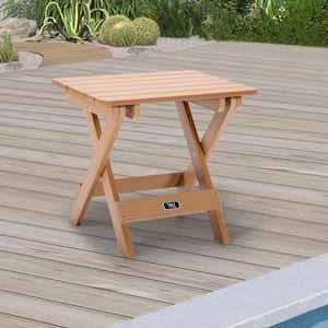 Brown Square Plastic Wood Adirondack Outdoor Side Table