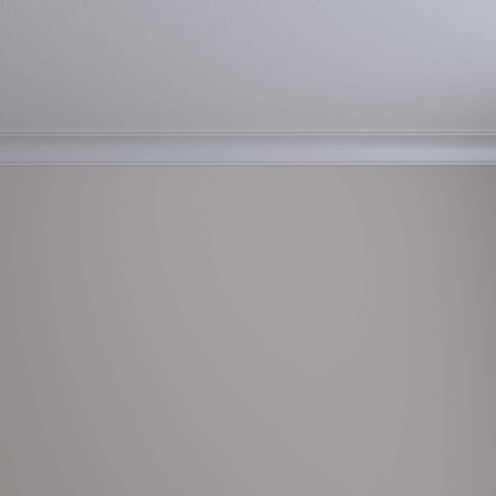 Classic Smooth White Polyurethane Crown Moulding, 94.5" Length