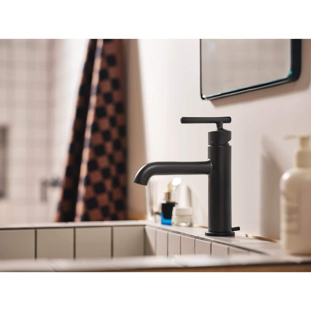 Matte Black Metal Single Hole Bathroom Faucet with Diverter