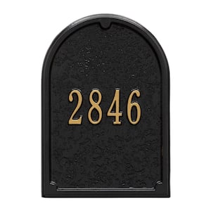 Mailbox Door Panel in Black/Gold