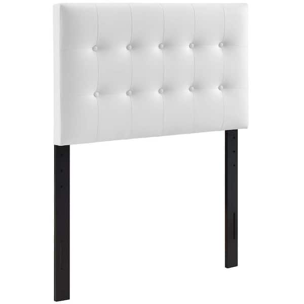 Emily White Twin Upholstered Vinyl Headboard
