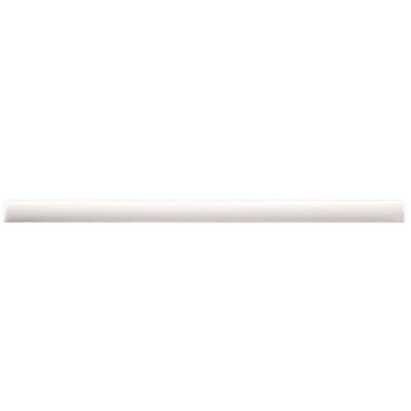 Castillo Demi-Bullnose White 1/2 in. x 12 in. Glossy Ceramic Wall Tile Trim