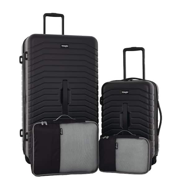 TCL Wrangler 4-Piece Black Rolling Hardside Trunk Collection With 360° Spinner Wheels Luggage Set