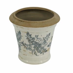 Ceramic Flower Planter - 7 in. x 7 in. x 6.7 in.