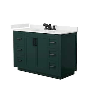 Miranda 48 in. W x 22 in. D x 33.75 in. H Single Bath Vanity in Green with White Quartz Top