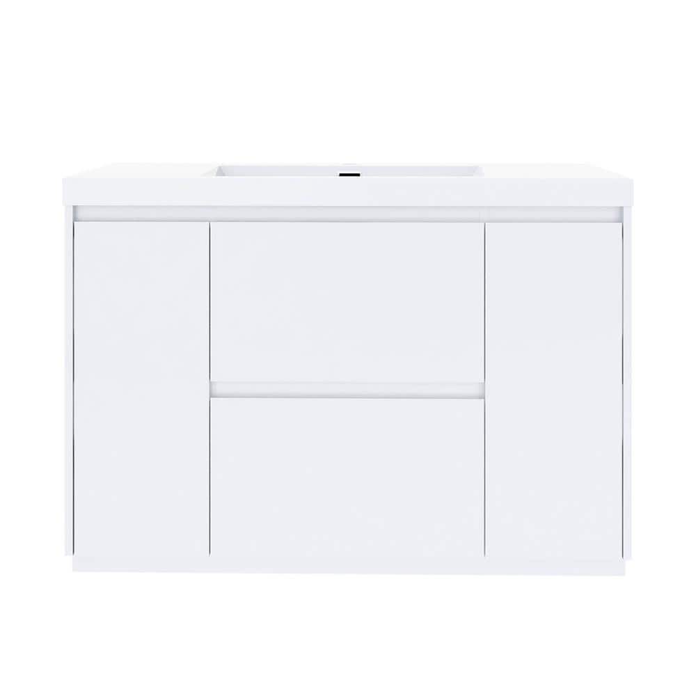 47.24 in. W x 19.69 in. D x 33.46 in. H Freestanding Bath Vanity in White with White Resin Top price history on PriceWatchPro