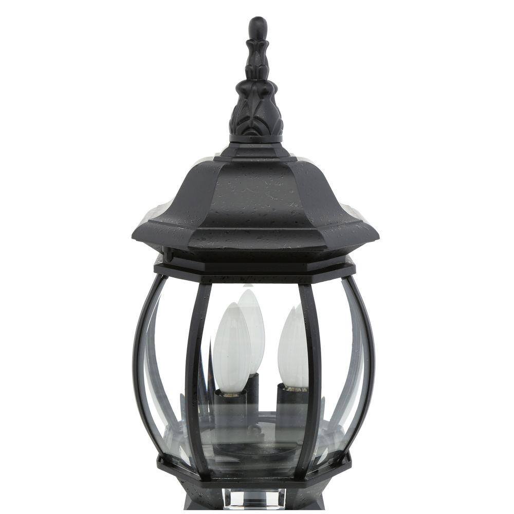 Central Park Black 21" Outdoor Post Lantern with Clear Glass