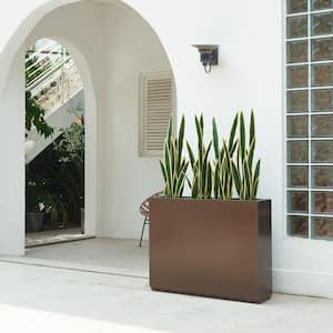 Long Box Metal Rectangular Planter in Espresso