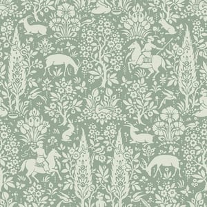 Sherwood Sage Woodland Peelable Wallpaper (Covers 56.4 sq. ft.)