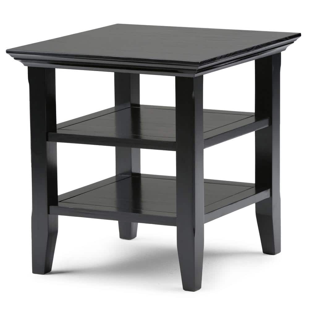Tobacco Brown Solid Pine Square End Table with Storage