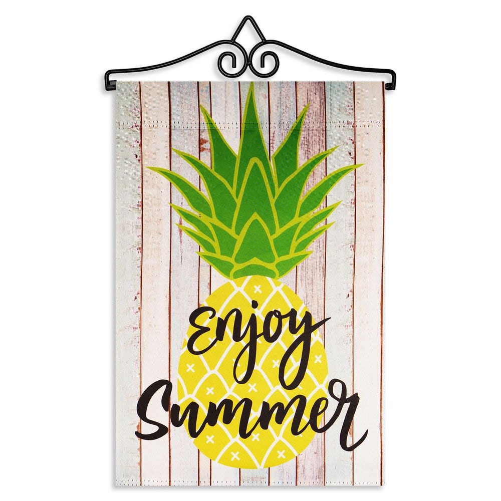 1 ft. x 1.5 ft. Polyester Enjoy Summer Pineapple 2-Sided Garden Flag with 1.2 ft. Black Iron Hanger price history on PriceWatchPro