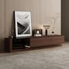 FUFU&GAGA Brown Wooden Grain TV Stand Entertainment Center Fits TV's up to 90 in, with 2-Open Shelf and 2-Drawer L-THD-520024-01