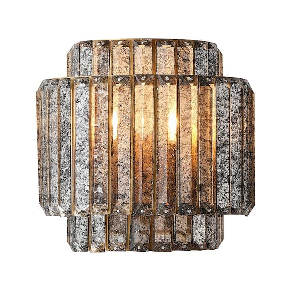 Parrot Uncle 5.1 in. 1-Light Indoor Black Crystal Wall Sconce
